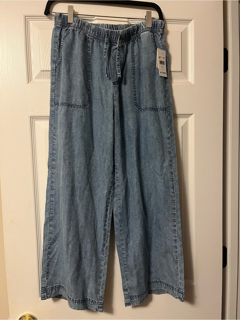 Splendid Women's M Adele Indigo Palazzo Pants Wide Leg Blue Coastal Beach Size M - Picture 2 of 5